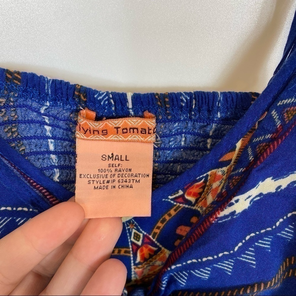 FLYING TOMATO Blue Stripe Jumpsuit - Picture 5 of 10